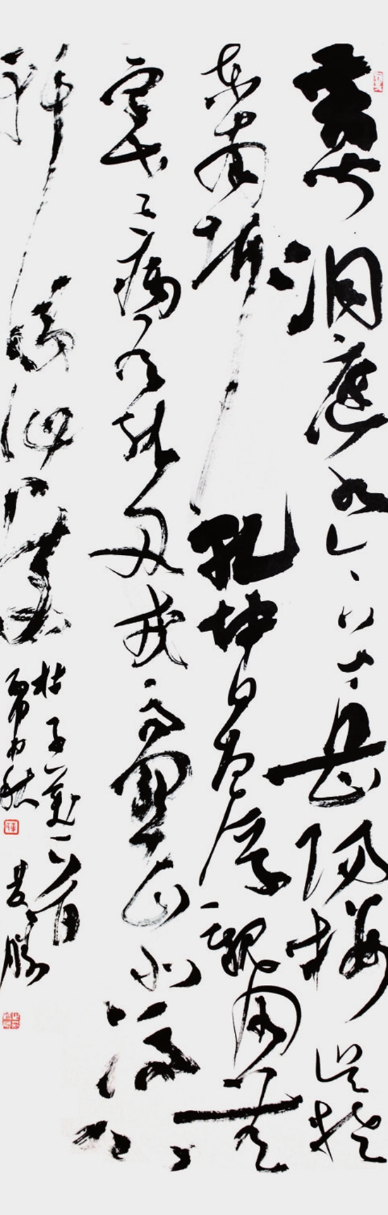 崔双胜(中国书协会员,甘肃省美协会员) 草书条幅 昔闻洞庭水,今上岳阳楼。吴楚东南坼,乾坤日夜浮。亲朋无(落“一”)字,老病有孤舟。戎马关山北,凭轩涕泗流。.jpg 崔双胜(中国书协会员,甘肃省美协会员) 草书条幅 昔闻洞庭水,今上岳阳楼。吴楚东南坼,乾坤日夜浮。亲朋无(落“一”)字,老病有孤舟。戎马关山北,凭轩涕泗流。.jpg