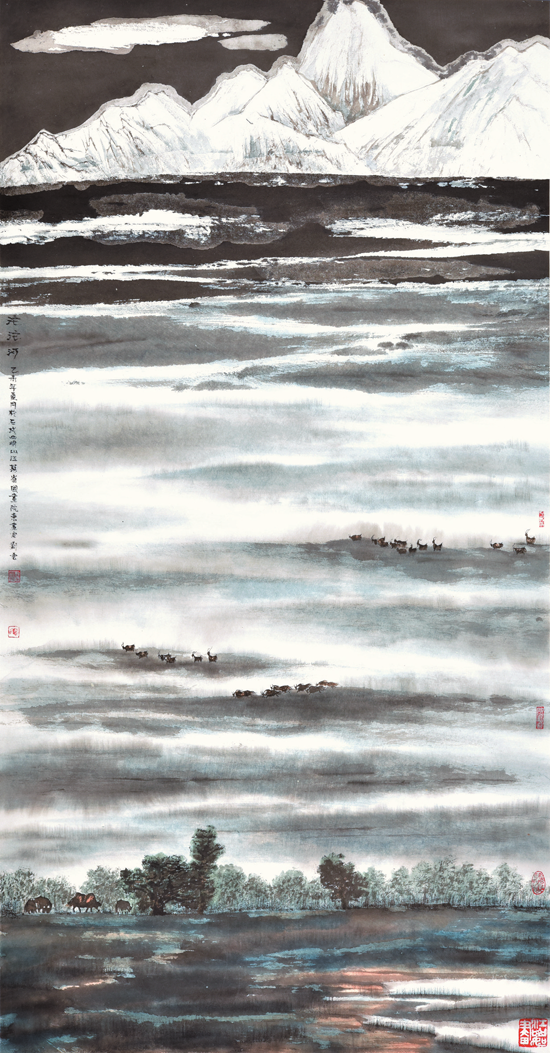 刘 云 国画 沱沱河 规格144cm×75cm.png